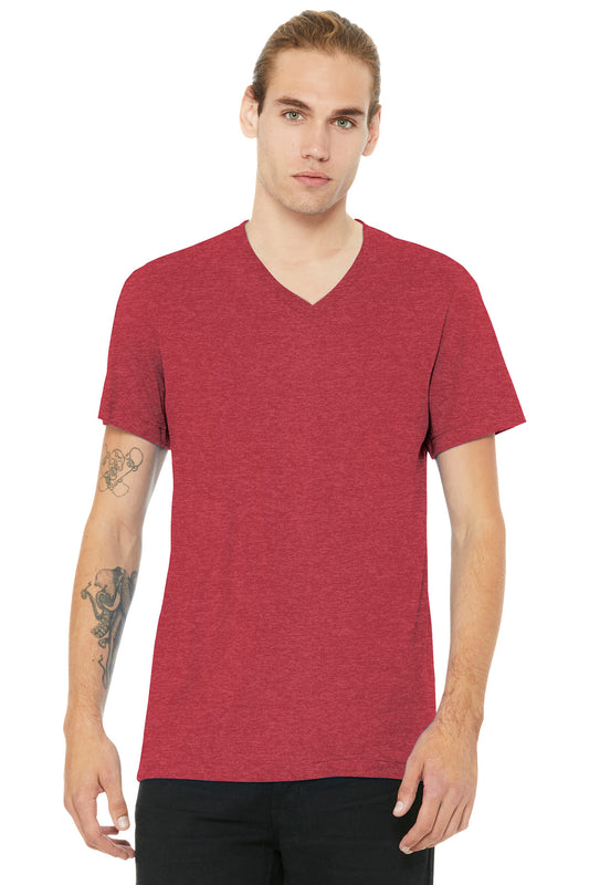 BELLA+CANVAS Unisex Heather CVC V-Neck Tee BC3005CVC Heather Red