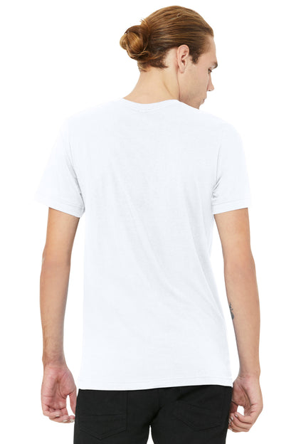 Bella+Canvas Unisex Heather CVC V-Neck Tee BC3005CVC Solid White Blend