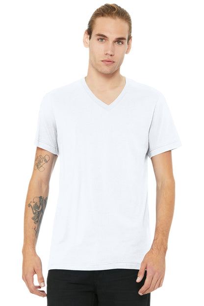 Bella+Canvas Unisex Heather CVC V-Neck Tee BC3005CVC Solid White Blend