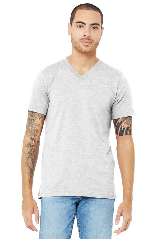BELLA+CANVAS  Unisex Jersey Short Sleeve V-Neck Tee. BC3005 Ash