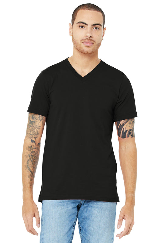 BELLA+CANVAS  Unisex Jersey Short Sleeve V-Neck Tee. BC3005 Black