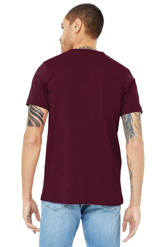 BELLA+CANVAS  Unisex Jersey Short Sleeve V-Neck Tee. BC3005 Maroon