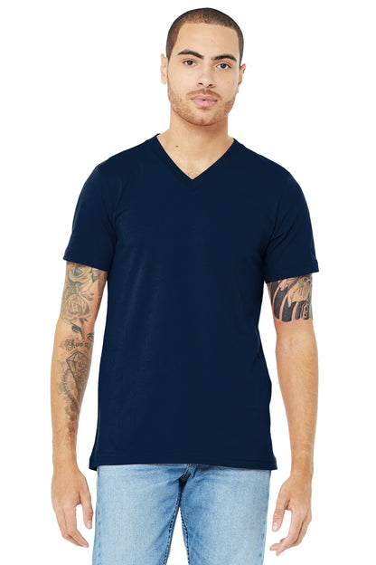 BELLA+CANVAS  Unisex Jersey Short Sleeve V-Neck Tee. BC3005 Navy