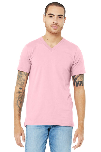 Bella+Canvas Unisex Jersey Short Sleeve V-Neck Tee BC3005 Pink