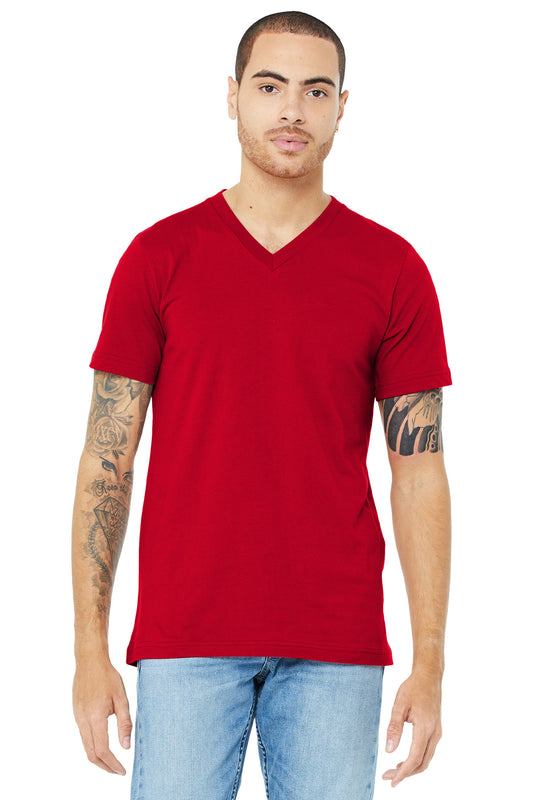 BELLA+CANVAS  Unisex Jersey Short Sleeve V-Neck Tee. BC3005 Red
