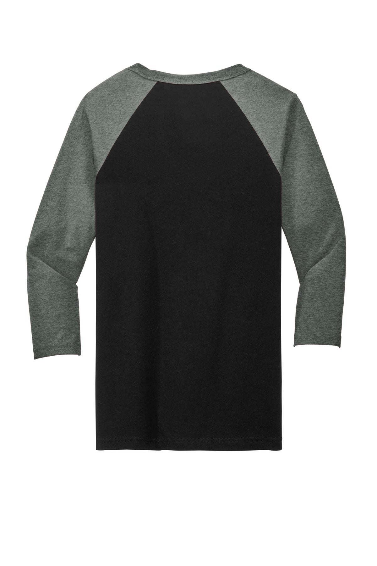 BELLA+CANVAS  Unisex 3/4-Sleeve Baseball Tee. BC3200 Black/ Deep Heather