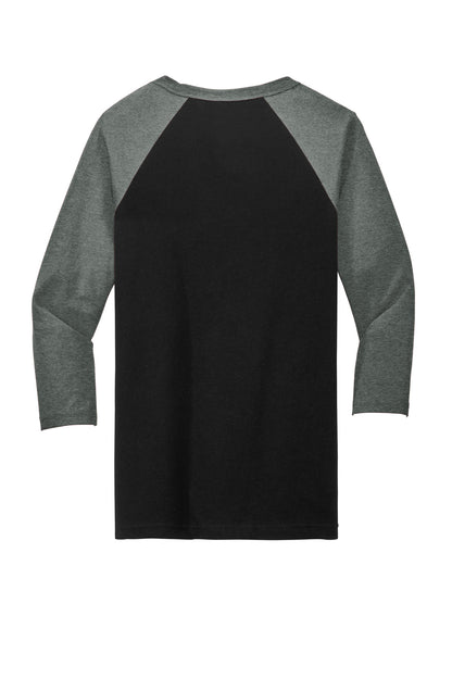 BELLA+CANVAS  Unisex 3/4-Sleeve Baseball Tee. BC3200 Black/ Deep Heather