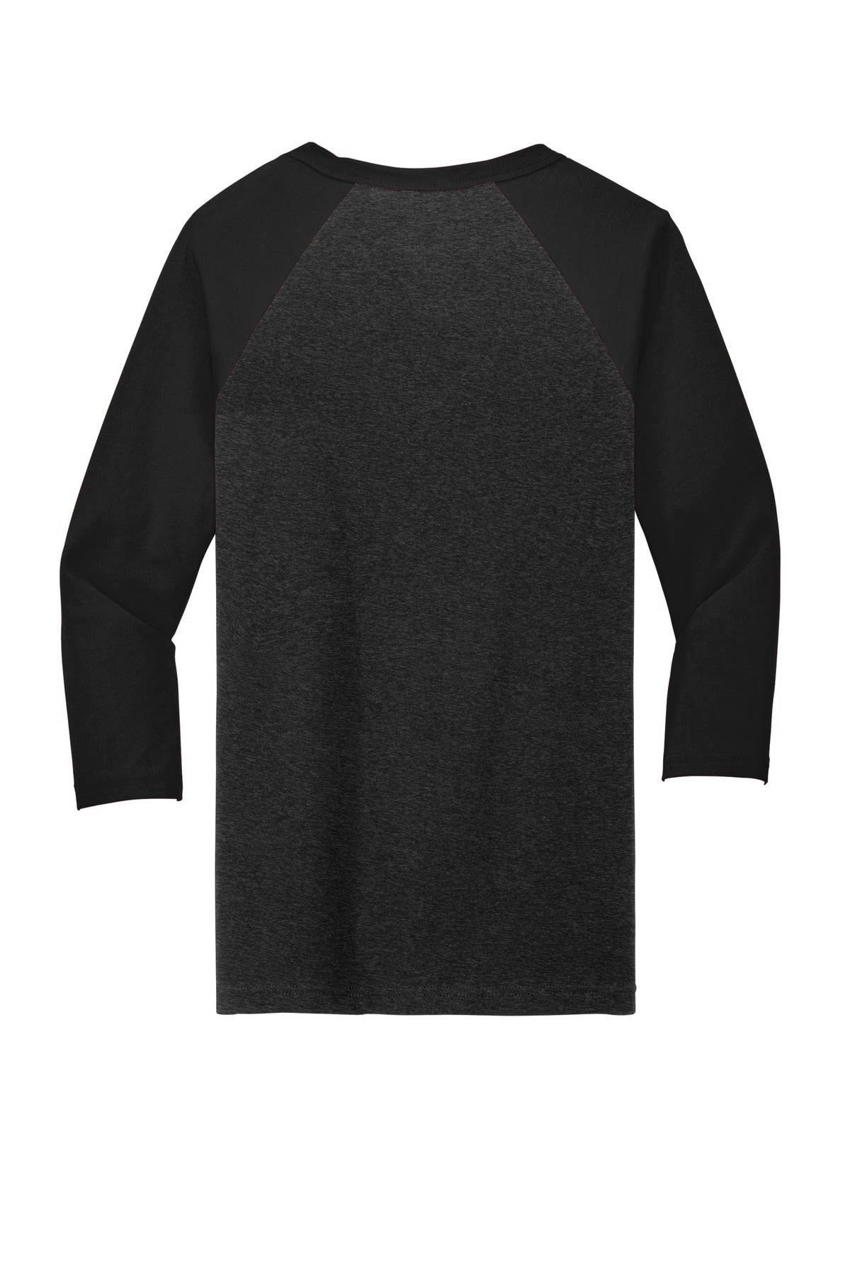 BELLA+CANVAS  Unisex 3/4-Sleeve Baseball Tee. BC3200 Black Heather/ Black