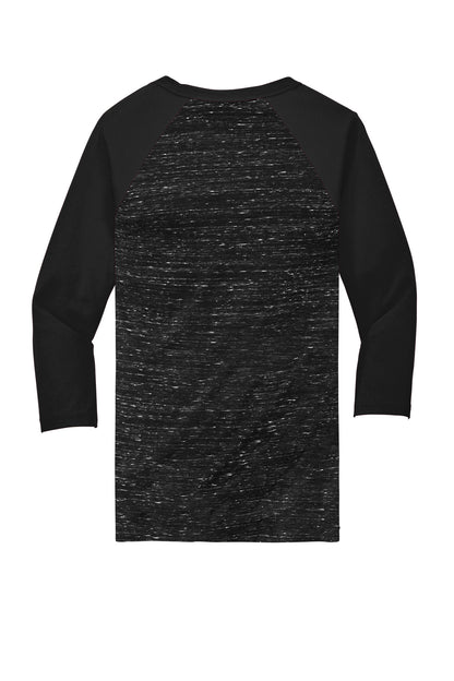 BELLA+CANVAS  Unisex 3/4-Sleeve Baseball Tee. BC3200 Black Marble/ Black