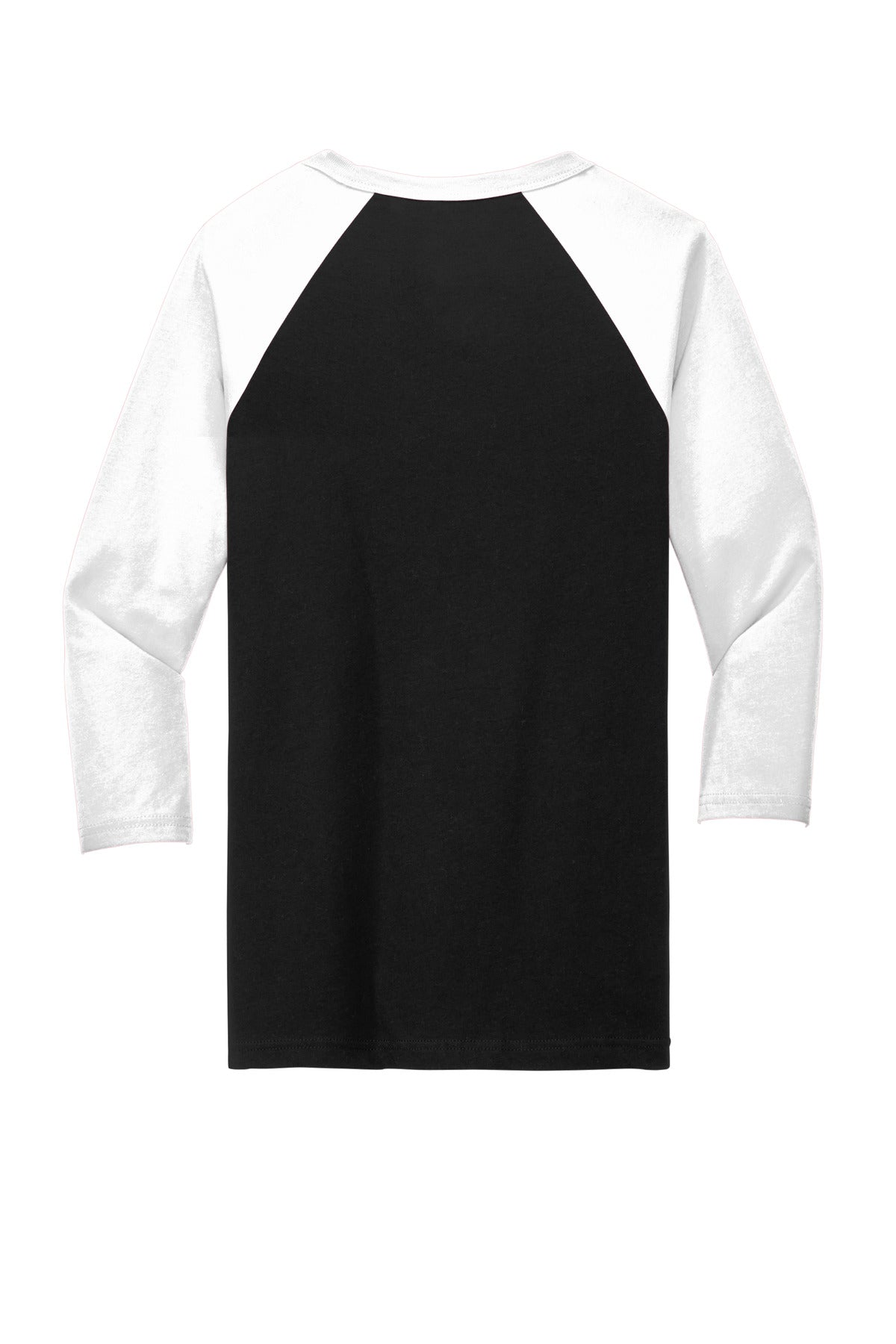 BELLA+CANVAS  Unisex 3/4-Sleeve Baseball Tee. BC3200 Black/ White