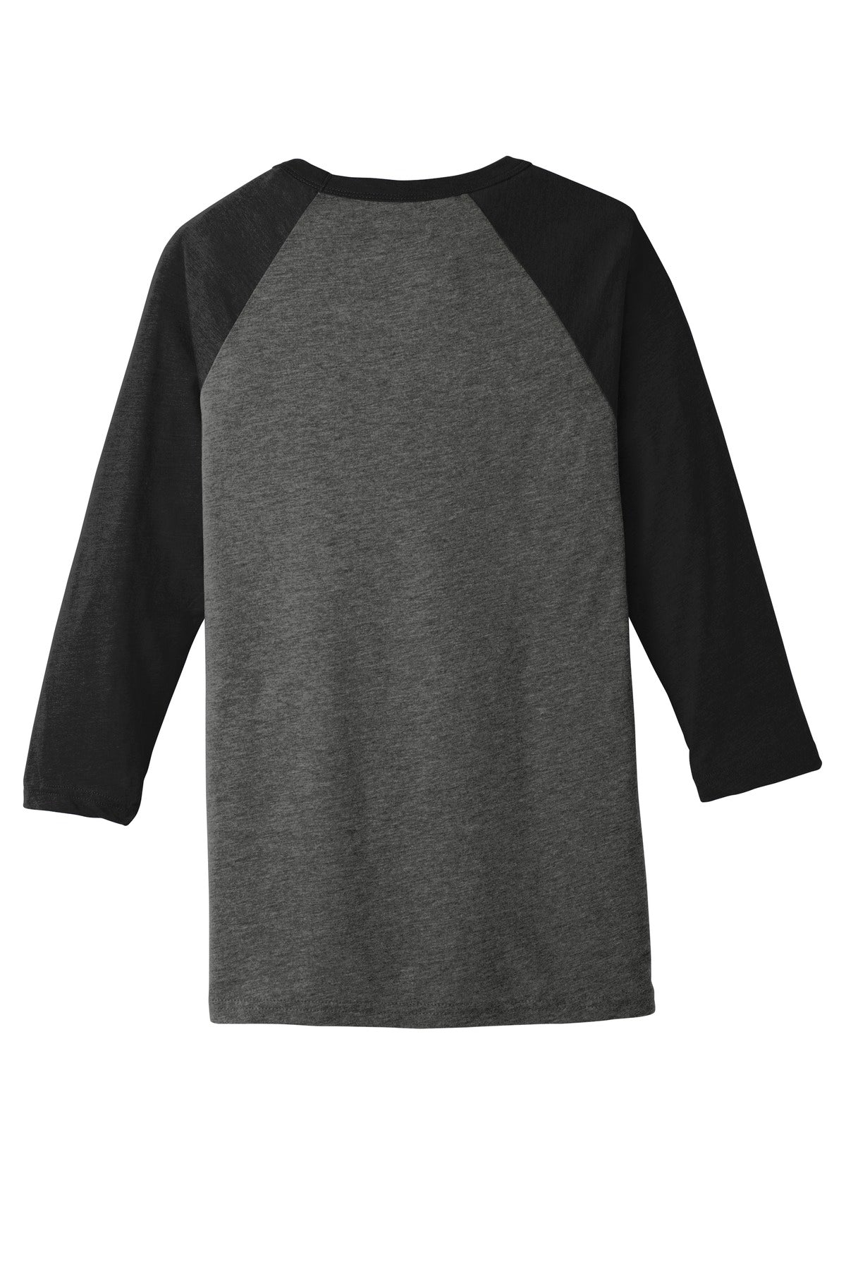 BELLA+CANVAS  Unisex 3/4-Sleeve Baseball Tee. BC3200 Grey/ Charcoal-Black Triblend
