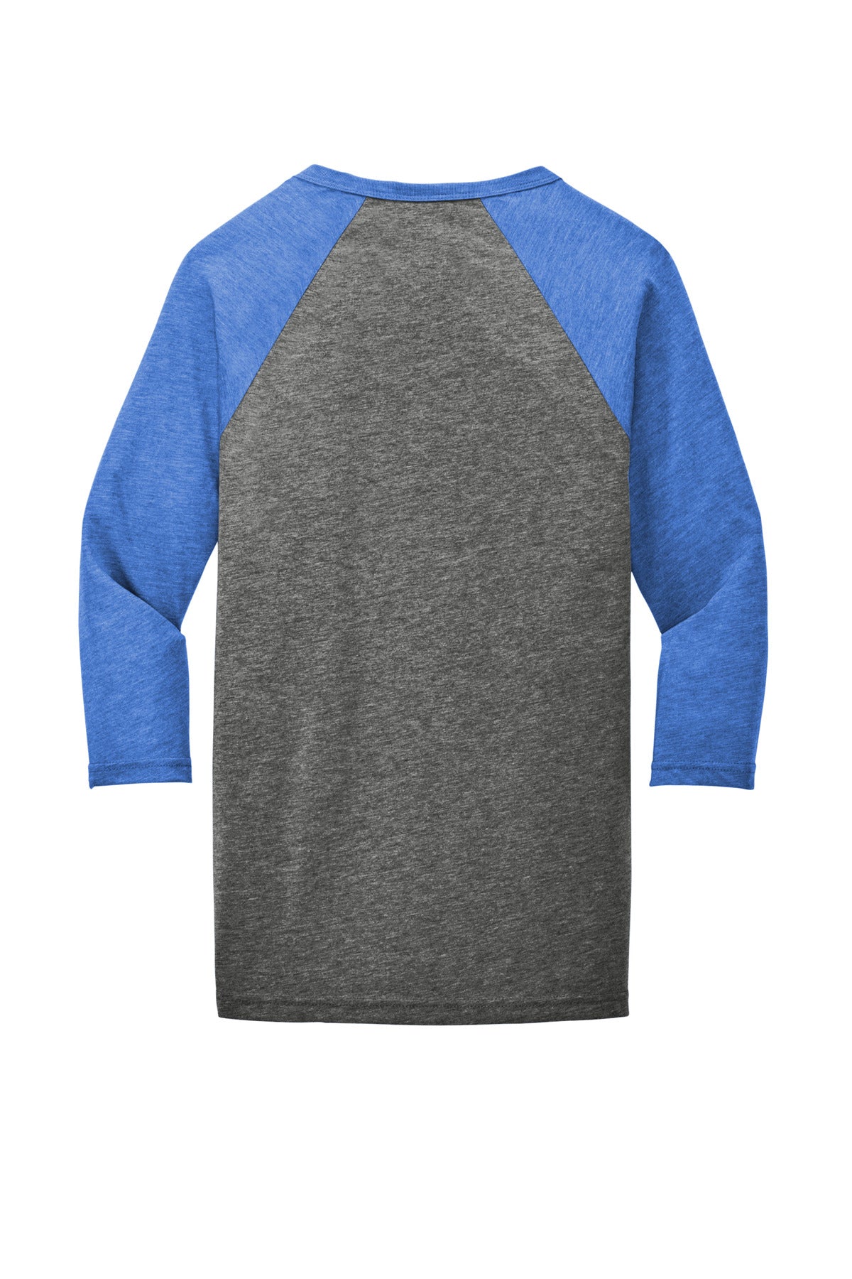 BELLA+CANVAS  Unisex 3/4-Sleeve Baseball Tee. BC3200 Grey/ True Royal Triblend
