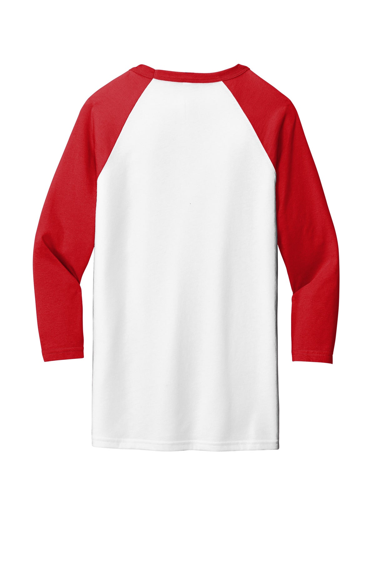 BELLA+CANVAS  Unisex 3/4-Sleeve Baseball Tee. BC3200 White/ Red