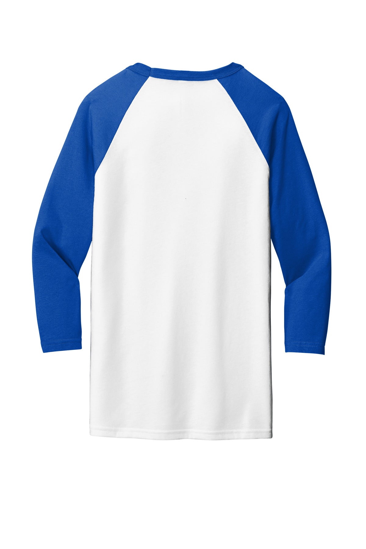 BELLA+CANVAS  Unisex 3/4-Sleeve Baseball Tee. BC3200 White/ True Royal