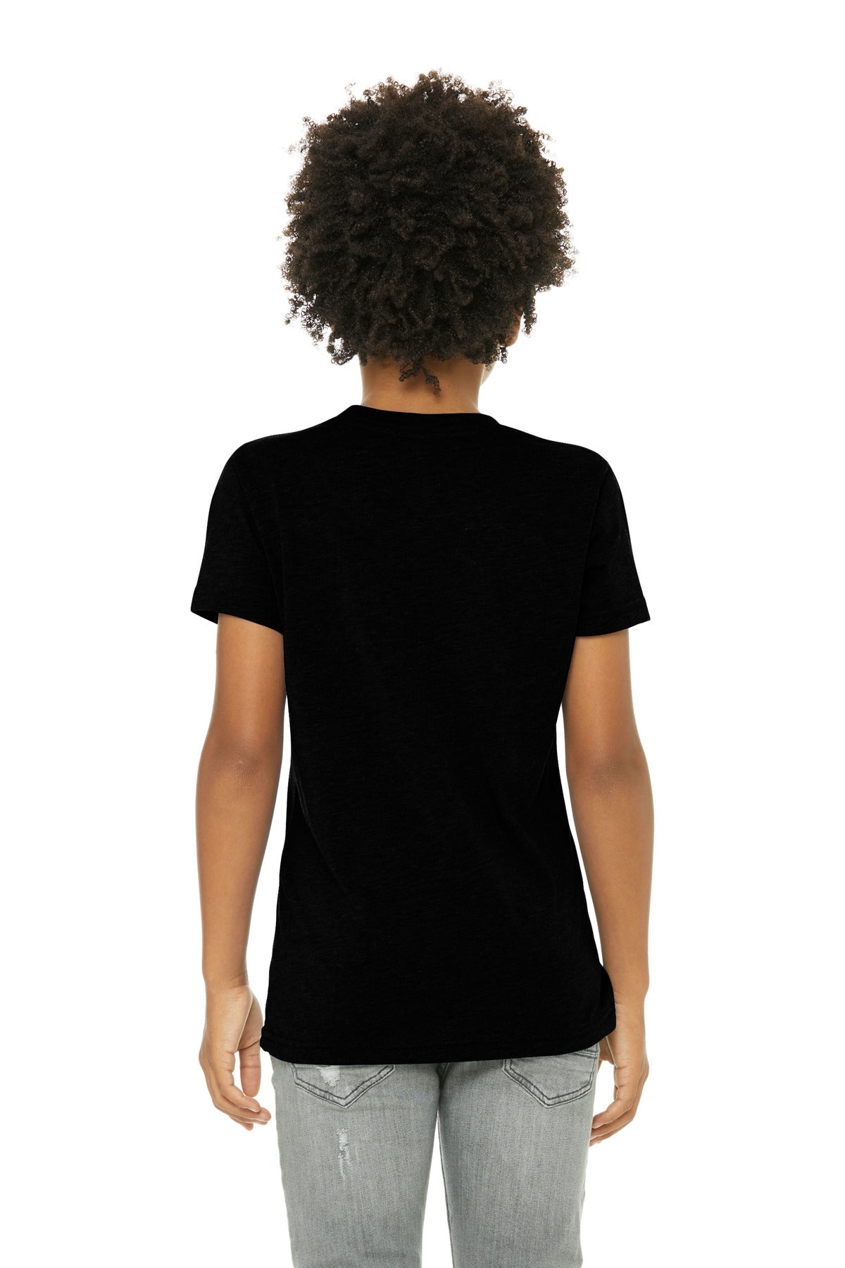 Bella+Canvas Youth Triblend Short Sleeve Tee BC3413Y Solid Black Triblend