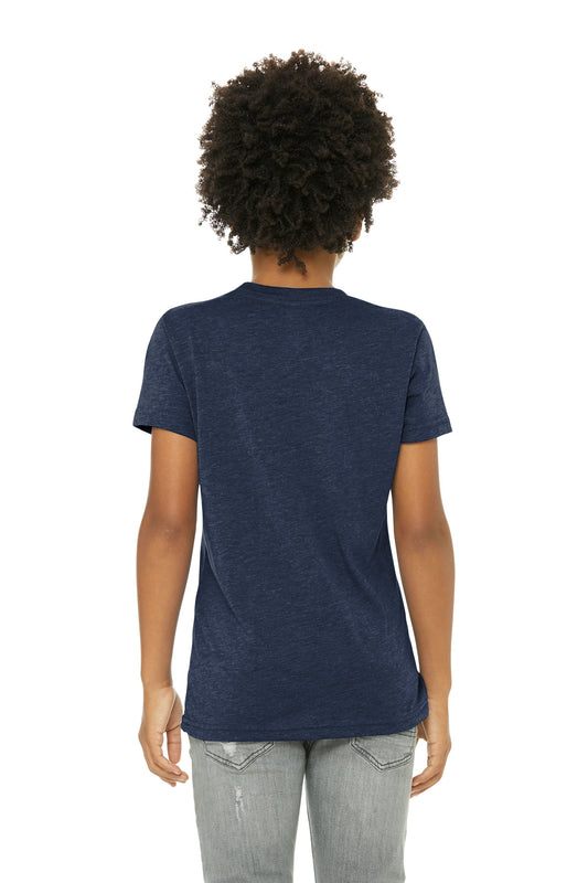 Bella+Canvas Youth Triblend Short Sleeve Tee BC3413Y Solid Navy Triblend