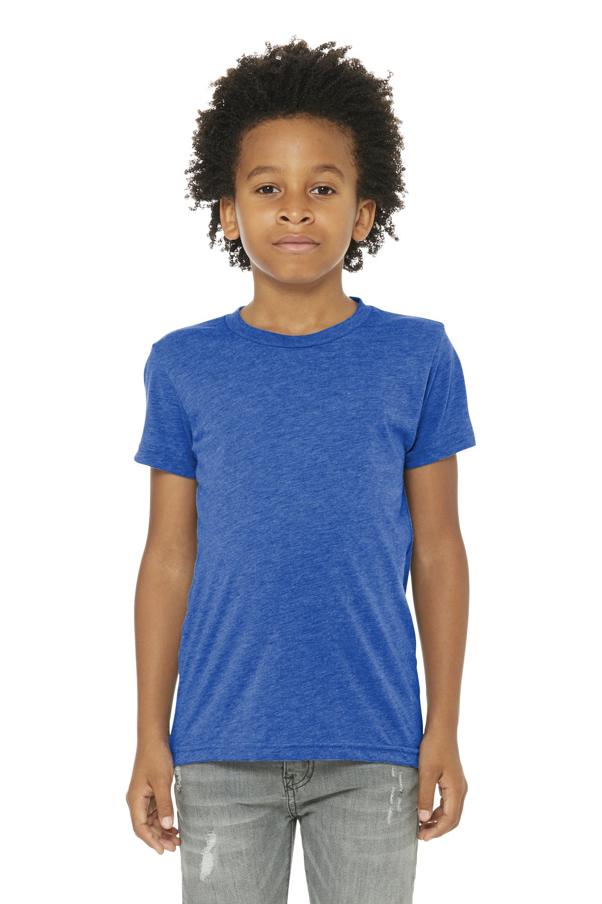 Bella+Canvas Youth Triblend Short Sleeve Tee BC3413Y True Royal Triblend