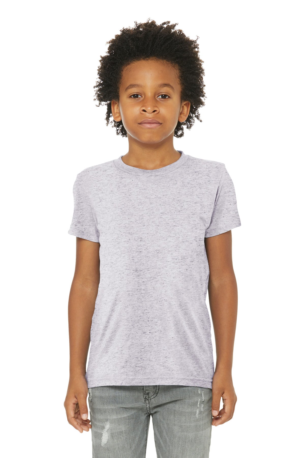 BELLA+CANVAS Youth Triblend Short Sleeve Tee. BC3413Y White Fleck Triblend