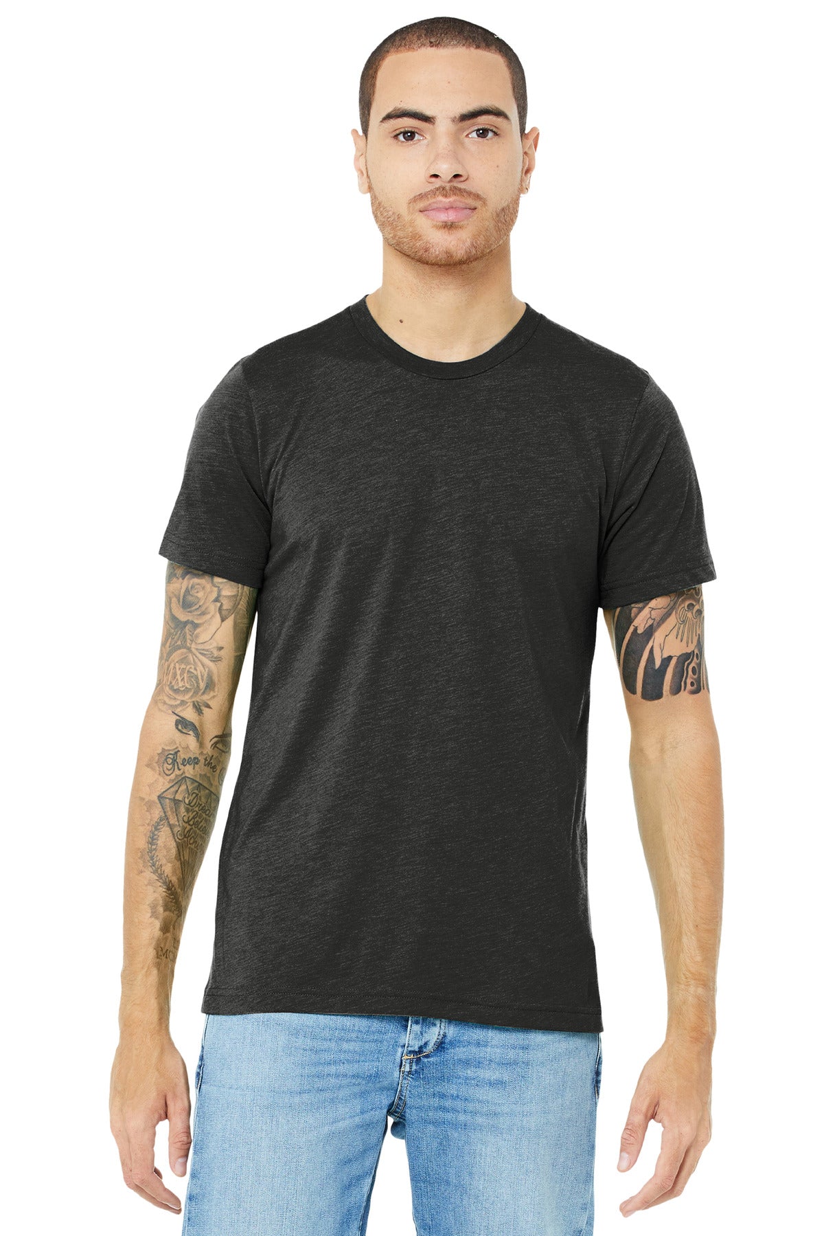 BELLA+CANVAS  Unisex Triblend Short Sleeve Tee. BC3413 Charcoal-Black Triblend