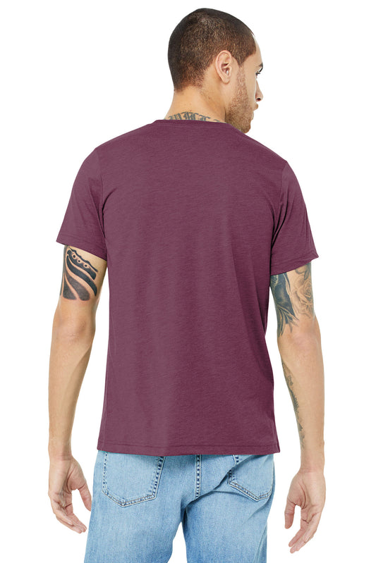 BELLA+CANVAS  Unisex Triblend Short Sleeve Tee. BC3413 Maroon Triblend