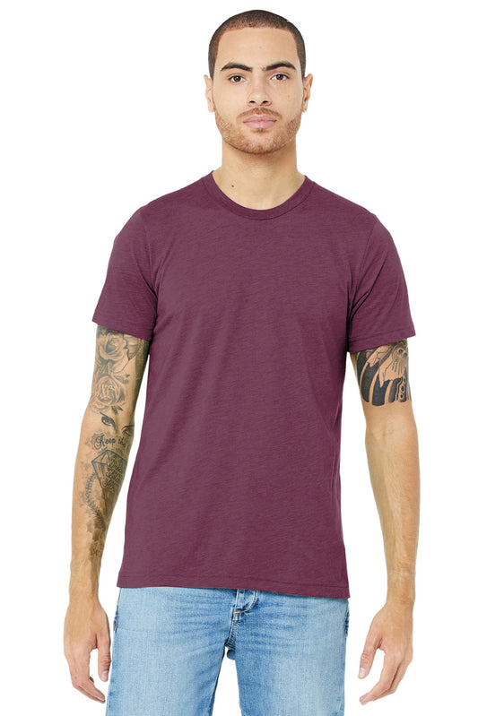 BELLA+CANVAS  Unisex Triblend Short Sleeve Tee. BC3413 Maroon Triblend