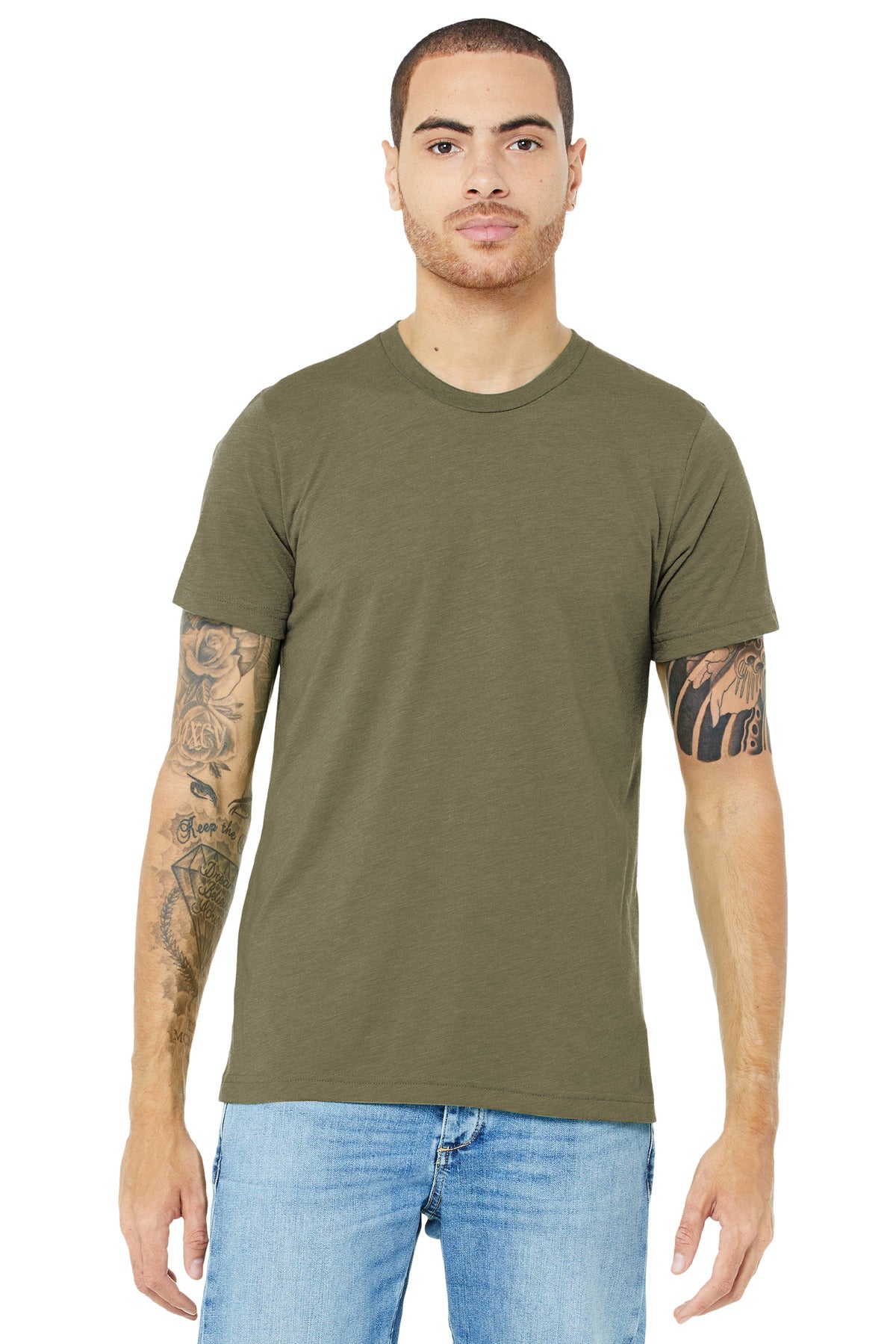 BELLA+CANVAS  Unisex Triblend Short Sleeve Tee. BC3413 Olive Triblend
