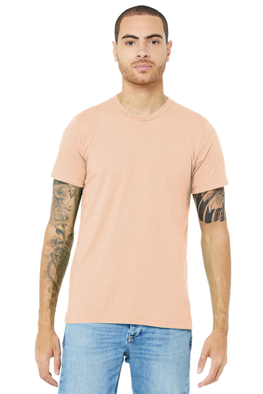 BELLA+CANVAS  Unisex Triblend Short Sleeve Tee. BC3413 Peach Triblend
