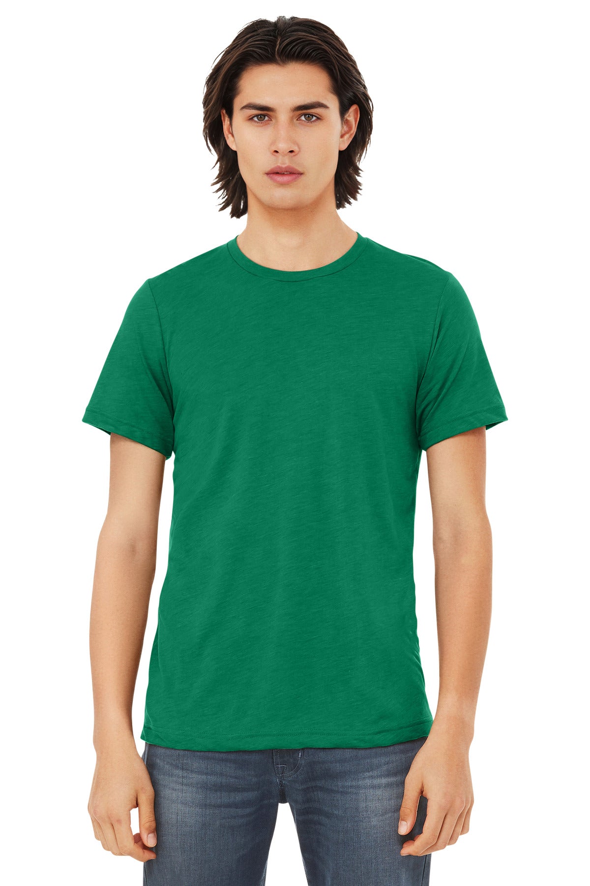 Bella+Canvas Unisex Triblend Short Sleeve Tee BC3413 Solid Kelly Triblend