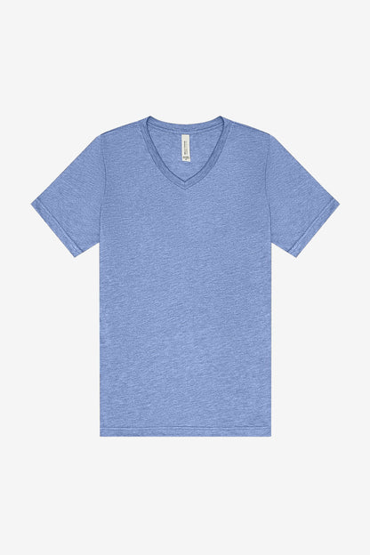 BELLA+CANVAS Unisex Triblend Short Sleeve V-Neck Tee. BC3415 Blue Triblend