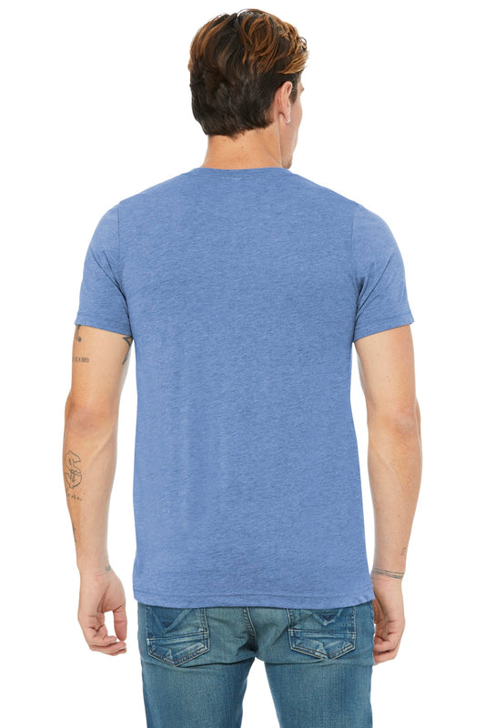 BELLA+CANVAS  Unisex Triblend Short Sleeve V-Neck Te. BC3415 Blue Triblend