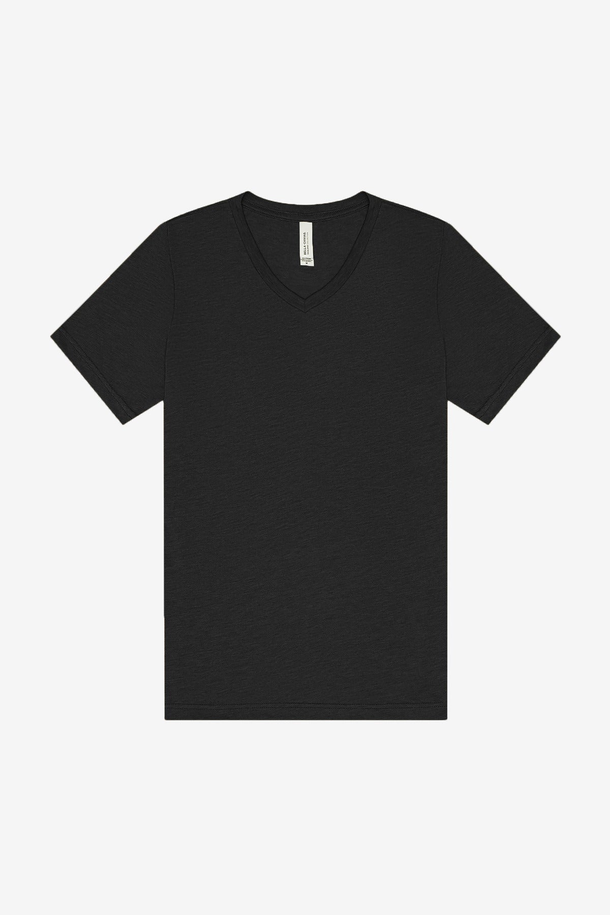BELLA+CANVAS Unisex Triblend Short Sleeve V-Neck Tee. BC3415 Charcoal-Black Triblend