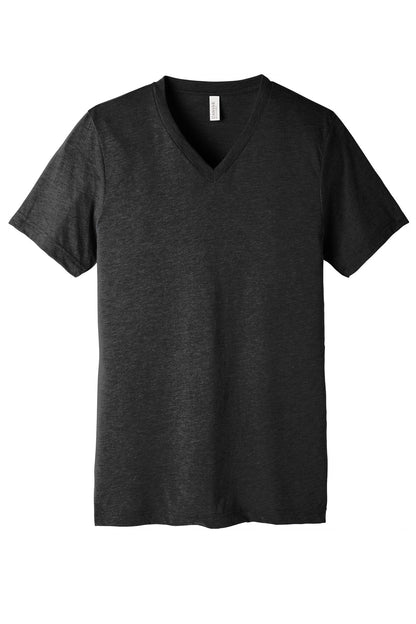 BELLA+CANVAS  Unisex Triblend Short Sleeve V-Neck Te. BC3415 Charcoal-Black Triblend