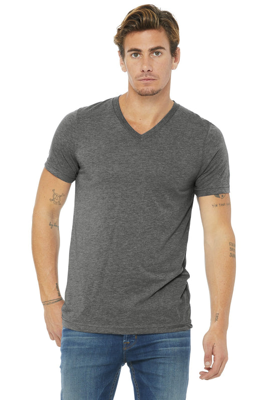 BELLA+CANVAS  Unisex Triblend Short Sleeve V-Neck Te. BC3415 Grey Triblend