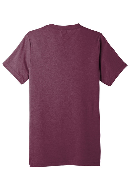 BELLA+CANVAS  Unisex Triblend Short Sleeve V-Neck Te. BC3415 Maroon Triblend