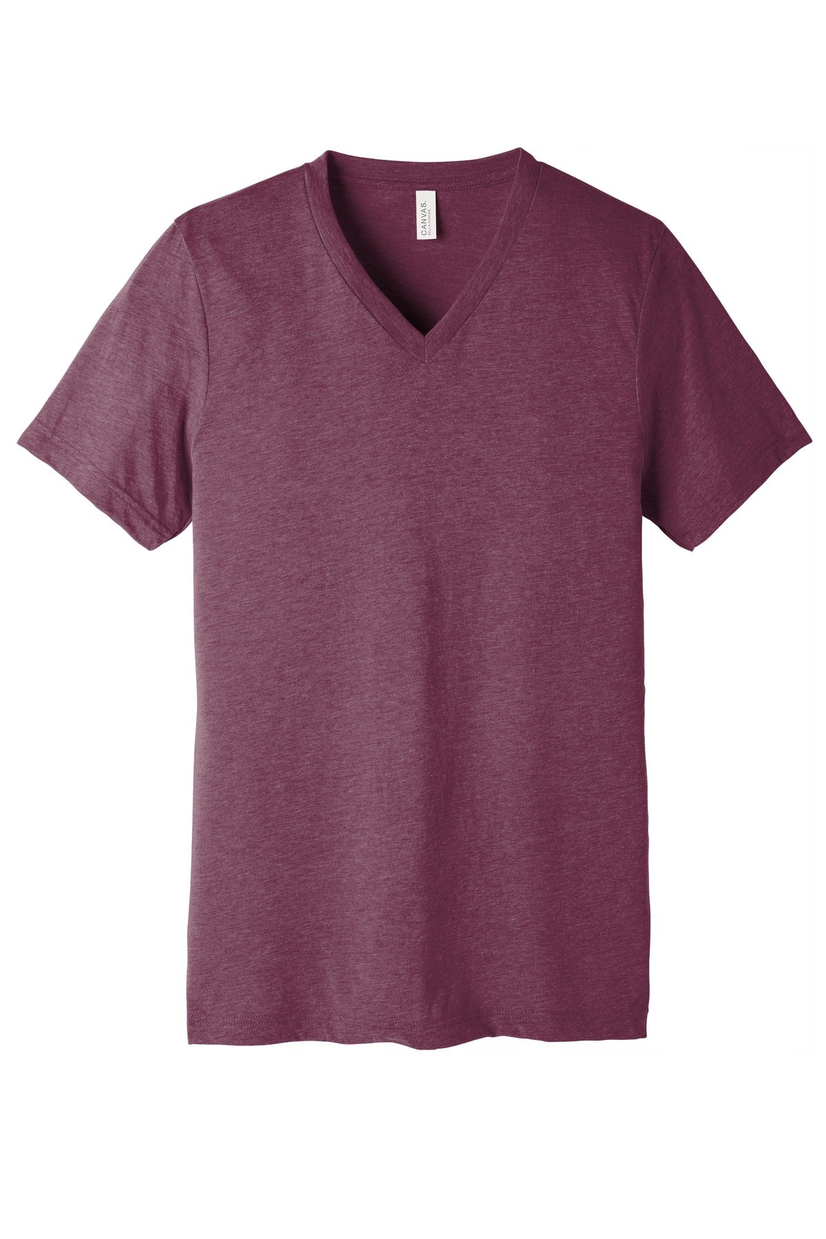 BELLA+CANVAS  Unisex Triblend Short Sleeve V-Neck Te. BC3415 Maroon Triblend