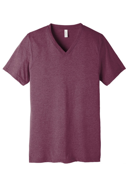 BELLA+CANVAS  Unisex Triblend Short Sleeve V-Neck Te. BC3415 Maroon Triblend