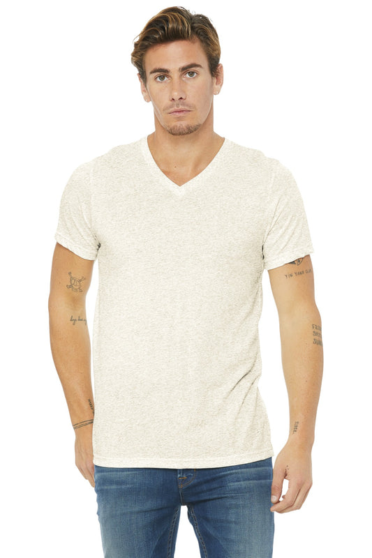 BELLA+CANVAS  Unisex Triblend Short Sleeve V-Neck Te. BC3415 Oatmeal Triblend