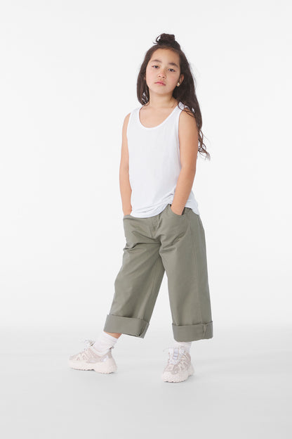 BELLA+CANVAS Youth Heather CVC Tank BC3480YCVC Solid White Blend