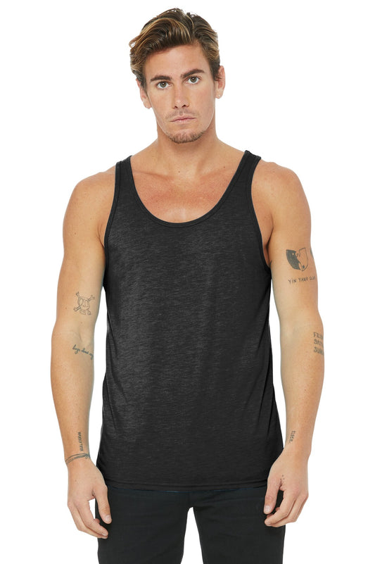 BELLA+CANVAS  Unisex Jersey Tank. BC3480 Charcoal-Black Triblend