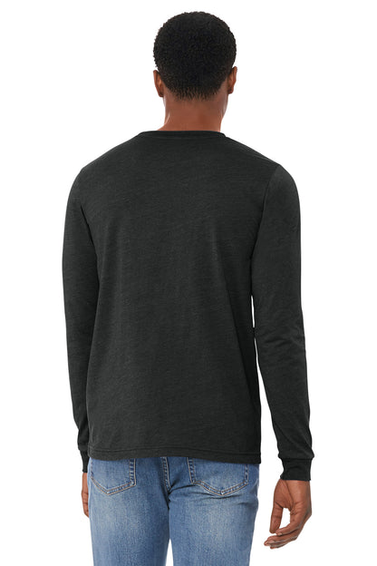 Bella+Canvas Unisex Heather CVC Long Sleeve Tee BC3501CVC Black Heather