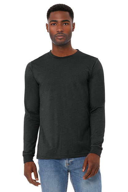 Bella+Canvas Unisex Heather CVC Long Sleeve Tee BC3501CVC Black Heather