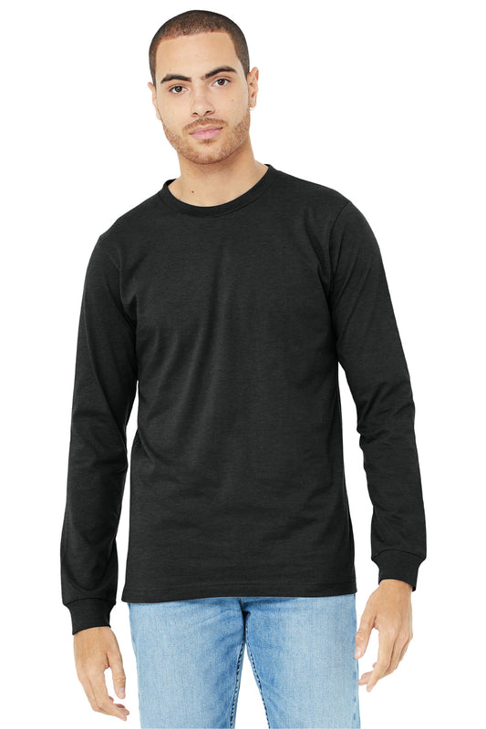 BELLA+CANVAS Unisex Heather CVC Long Sleeve Tee BC3501CVC Black Heather