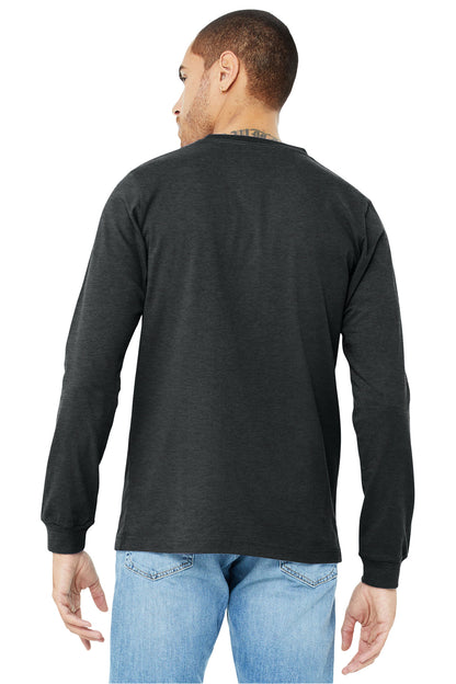 BELLA+CANVAS Unisex Heather CVC Long Sleeve Tee BC3501CVC Dark Grey Heather