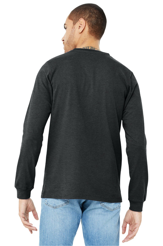 BELLA+CANVAS Unisex Heather CVC Long Sleeve Tee BC3501CVC Dark Grey Heather