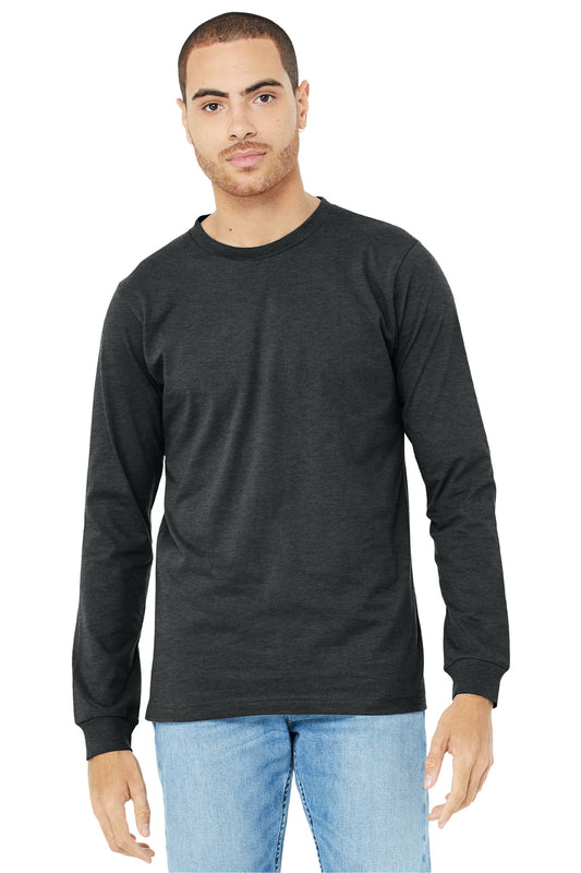 BELLA+CANVAS Unisex Heather CVC Long Sleeve Tee BC3501CVC Dark Grey Heather