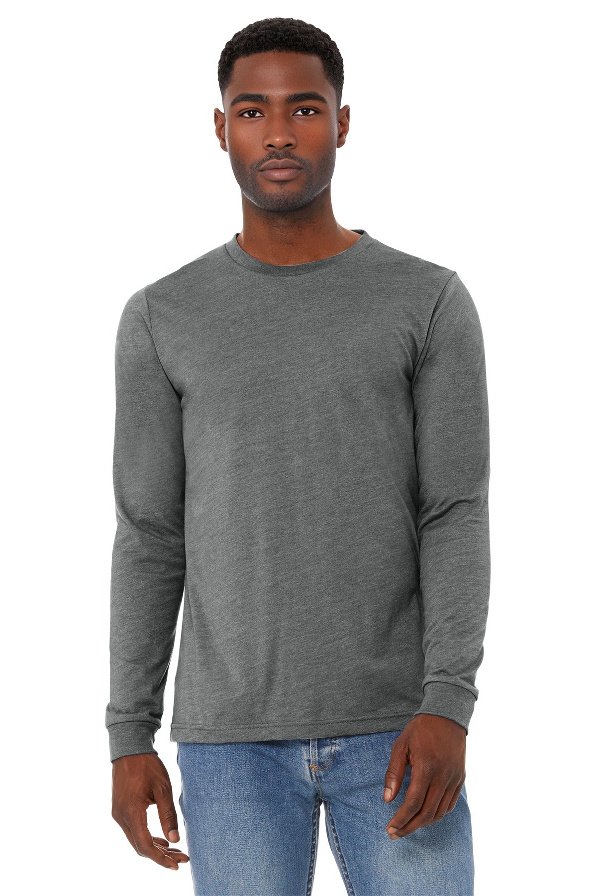 Bella+Canvas Unisex Heather CVC Long Sleeve Tee BC3501CVC Deep Heather