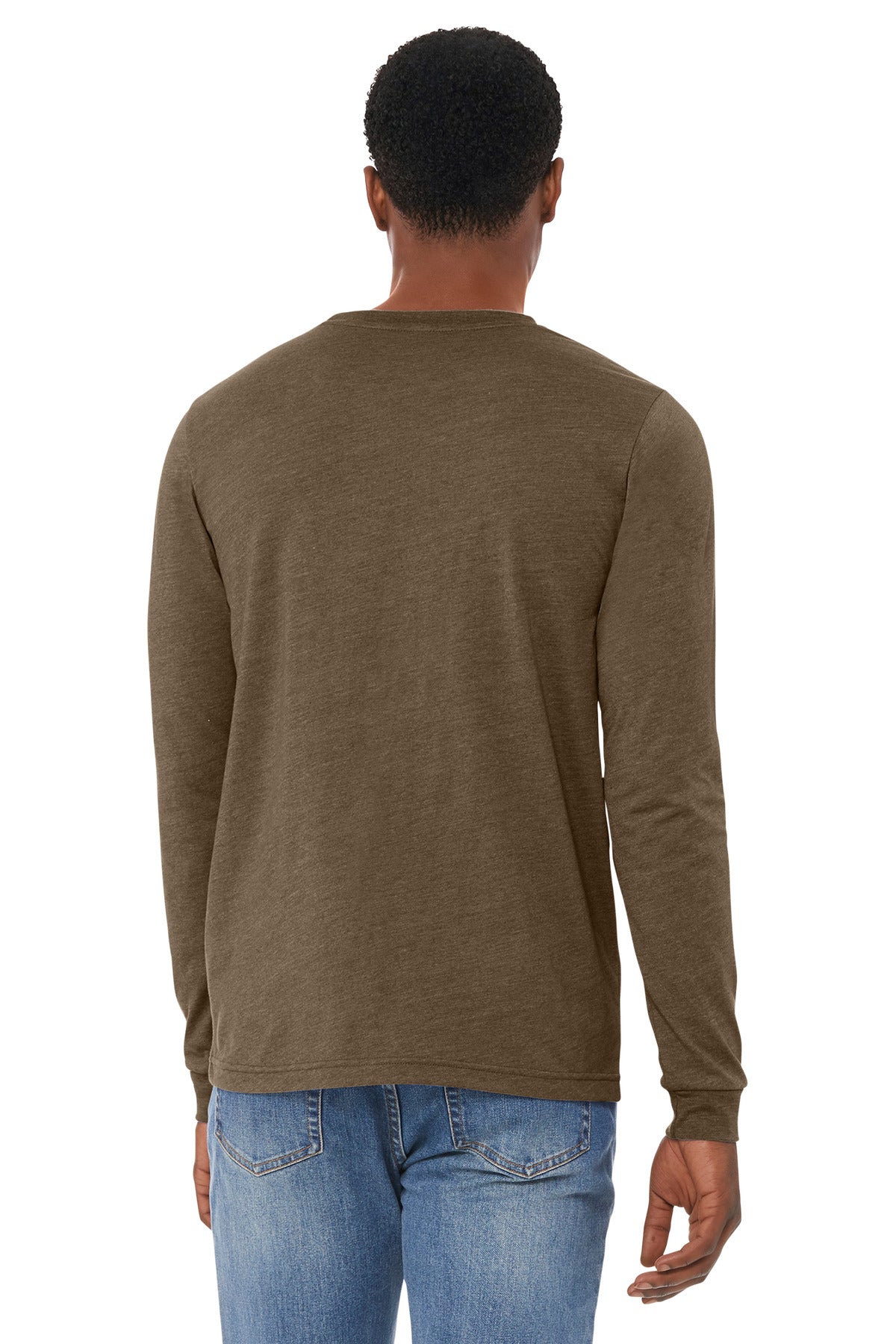 Bella+Canvas Unisex Heather CVC Long Sleeve Tee BC3501CVC Heather Brown