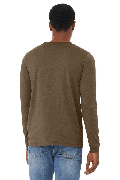 Bella+Canvas Unisex Heather CVC Long Sleeve Tee BC3501CVC Heather Brown