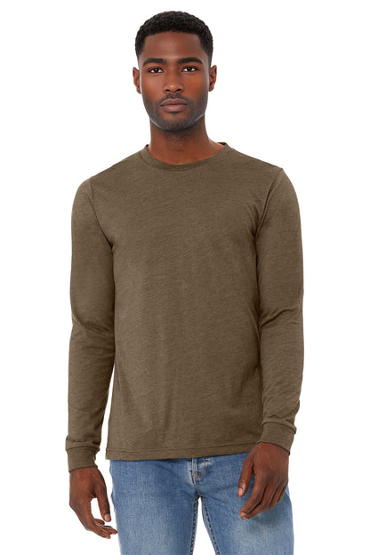 Bella+Canvas Unisex Heather CVC Long Sleeve Tee BC3501CVC Heather Brown