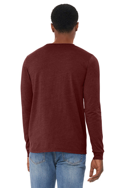 Bella+Canvas Unisex Heather CVC Long Sleeve Tee BC3501CVC Heather Cardinal